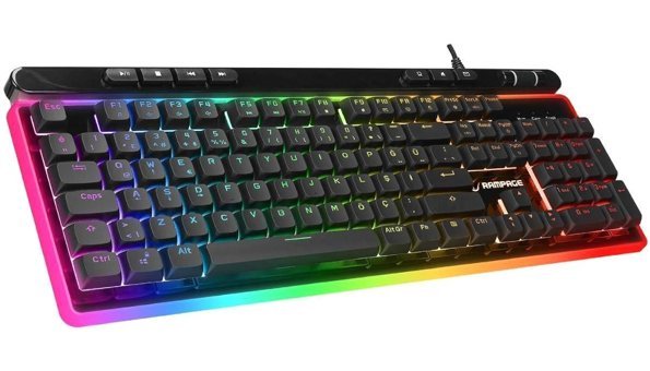Rampage Shine K14 Türkçe Q RGB 105 Tuşlu Kablolu Siyah Normal Gaming Klavye
