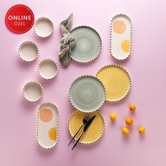 Schafer Sunny 10 Parça 4 Kişilik Asorti Desenli Seramik Kahvaltı Takımı