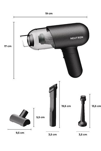Neutron 7.4 V Torbasız Kuru Emiş Kablosuz El Tipi Mini Şarjlı Süpürge Siyah