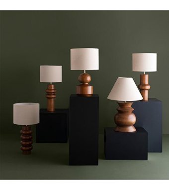 Capri Lamp Ahşap Bej-Kahverengi Tekli Abajur