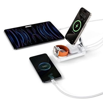 Benks MP13 5 in 1 10000 mAh Hızlı Şarjlı Mıknatıslı Dijital Göstergeli Çoklu Type C - USB Uçlu Kablosuz Powerbank Beyaz