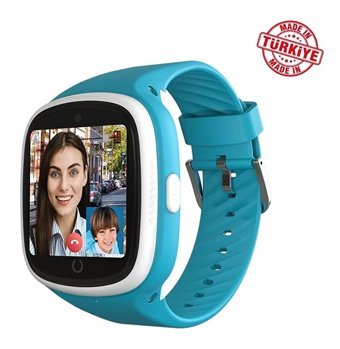 Connect GPS Silikon Kordon Dikdörtgen Sim Kartlı Çocuk Akıllı Saat Mavi