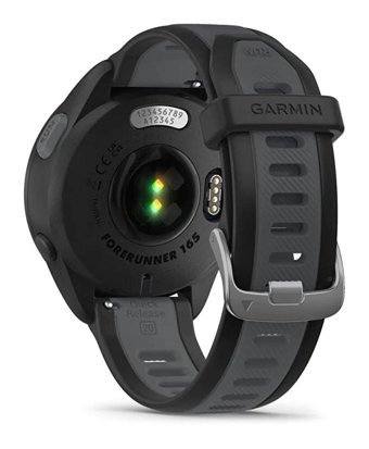Garmin Forerunner 165 Music Su Geçirmez 43 mm Silikon Kordon Yuvarlak Unisex Akıllı Saat Gri-Siyah