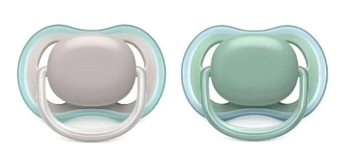 Philips Avent Scf085/16 Ultra Air No:2 6-18 Ay Delikli Ortodontik Kiraz Uçlu Silikon Emzik Gri-Yeşil