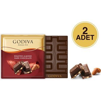 Godiva Kare Bademli-Bitter Çikolata 60 gr 2 Adet