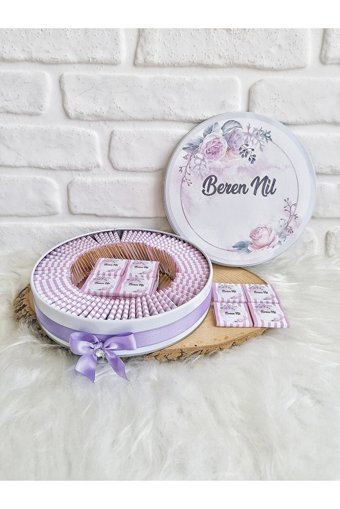 Bunnyball Lila Çiçekli Sade Çikolata