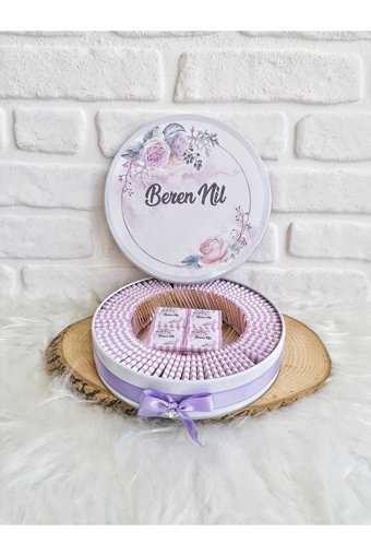 Bunnyball Lila Çiçekli Sade Çikolata