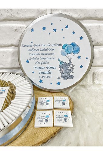 Bunnyball Fil Temalı Hoşgeldin Erkek Bebek Sütlü Çikolata