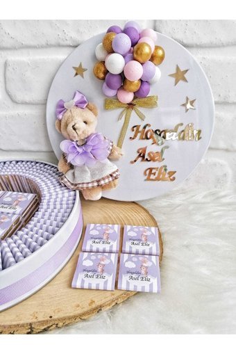 Bunnyball Mor Ayıcıklı Sade Çikolata