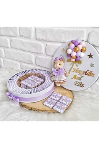 Bunnyball Mor Ayıcıklı Sade Çikolata