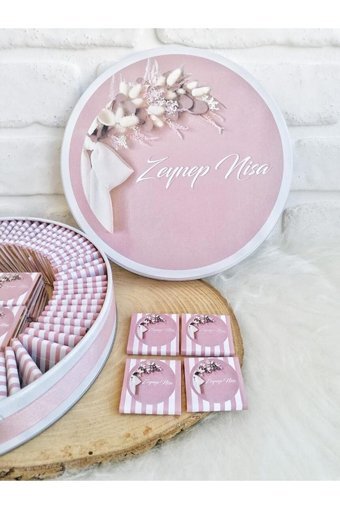 Bunnyball Pembe Çiçek Konsept Sade Çikolata
