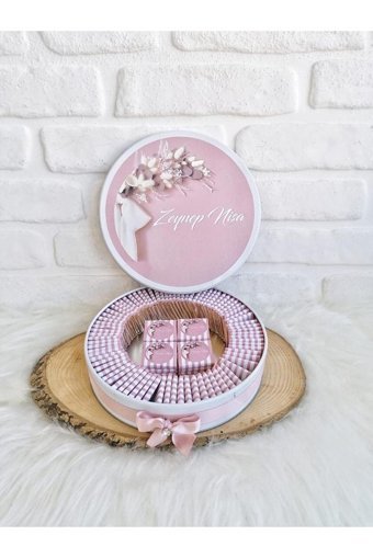 Bunnyball Pembe Çiçek Konsept Sade Çikolata