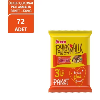 Ülker Çokonat Sütlü Çikolata 33 gr 3 Adet