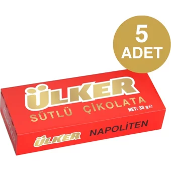 Ülker Napoliten Sütlü Çikolata 33 gr 5 Adet
