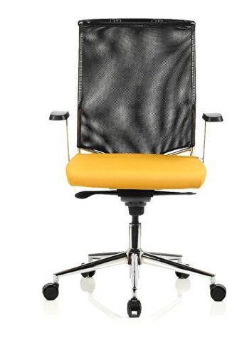 Bürosit File 7 Krom Kolçaklı Dönerli Sarı-Siyah Çalışma Sandalyesi