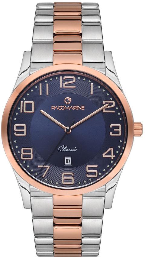 Pacomarine PM.51206.04 Takvimli 42 mm Gri-Rose Gold Çelik Kordon Analog Kol Saati
