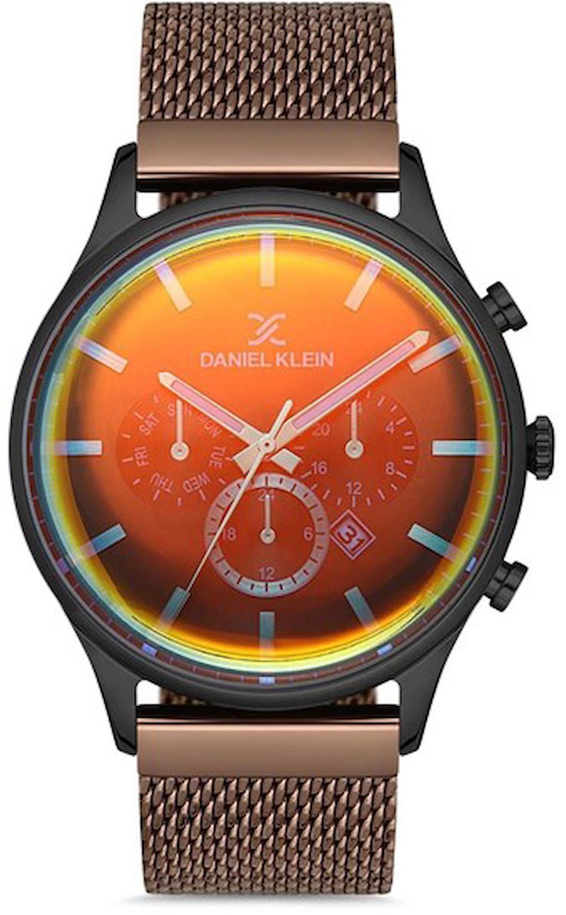 Daniel Klein DK013454A-06 Takvimli 44 mm Kahverengi Çelik Kordon Analog Erkek Kol Saati