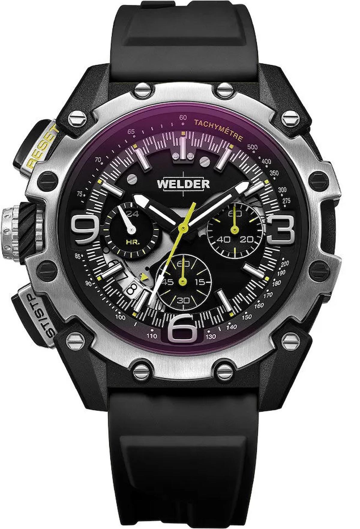 Welder Watch WWRR1000 Pusulalı Takvimli 46 mm Siyah Silikon Kordon Analog Erkek Kol Saati