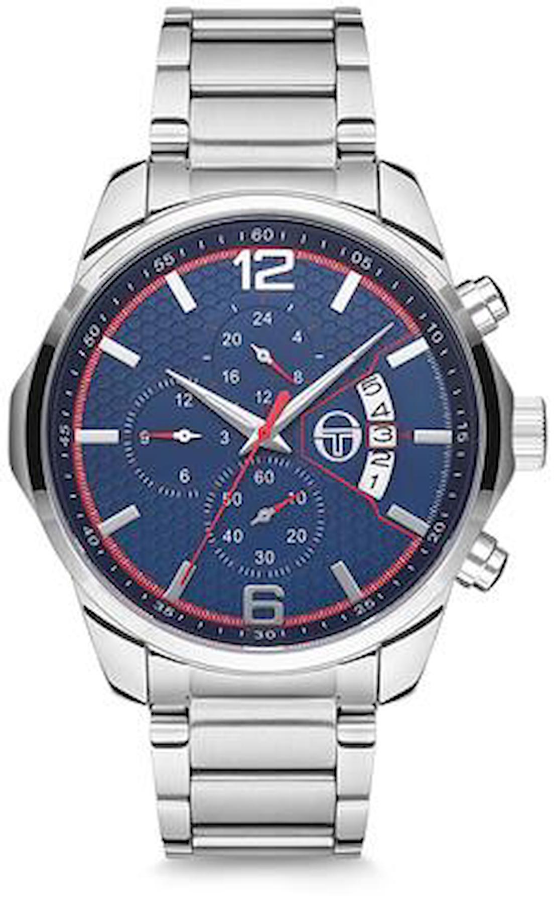 Sergio Tacchini ST.8.129.04 Takvimli 45 mm Metal Kordon Analog Erkek Kol Saati