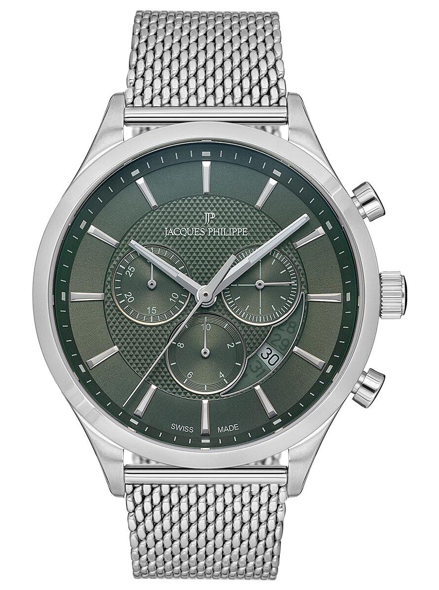 Jacques Philippe JPQGC0312X6SL Pusulalı Takvimli 43 mm Çelik Kordon Analog Erkek Kol Saati
