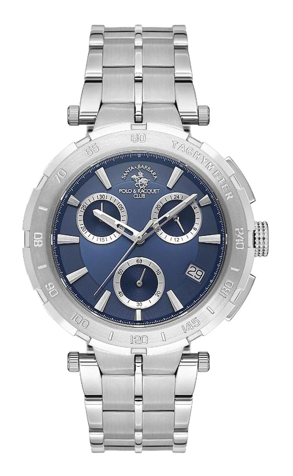 Santa Barbara Polo & Racquet Club SB.1.10567.2 Takvimli 43 mm Çelik Kordon Analog Erkek Kol Saati