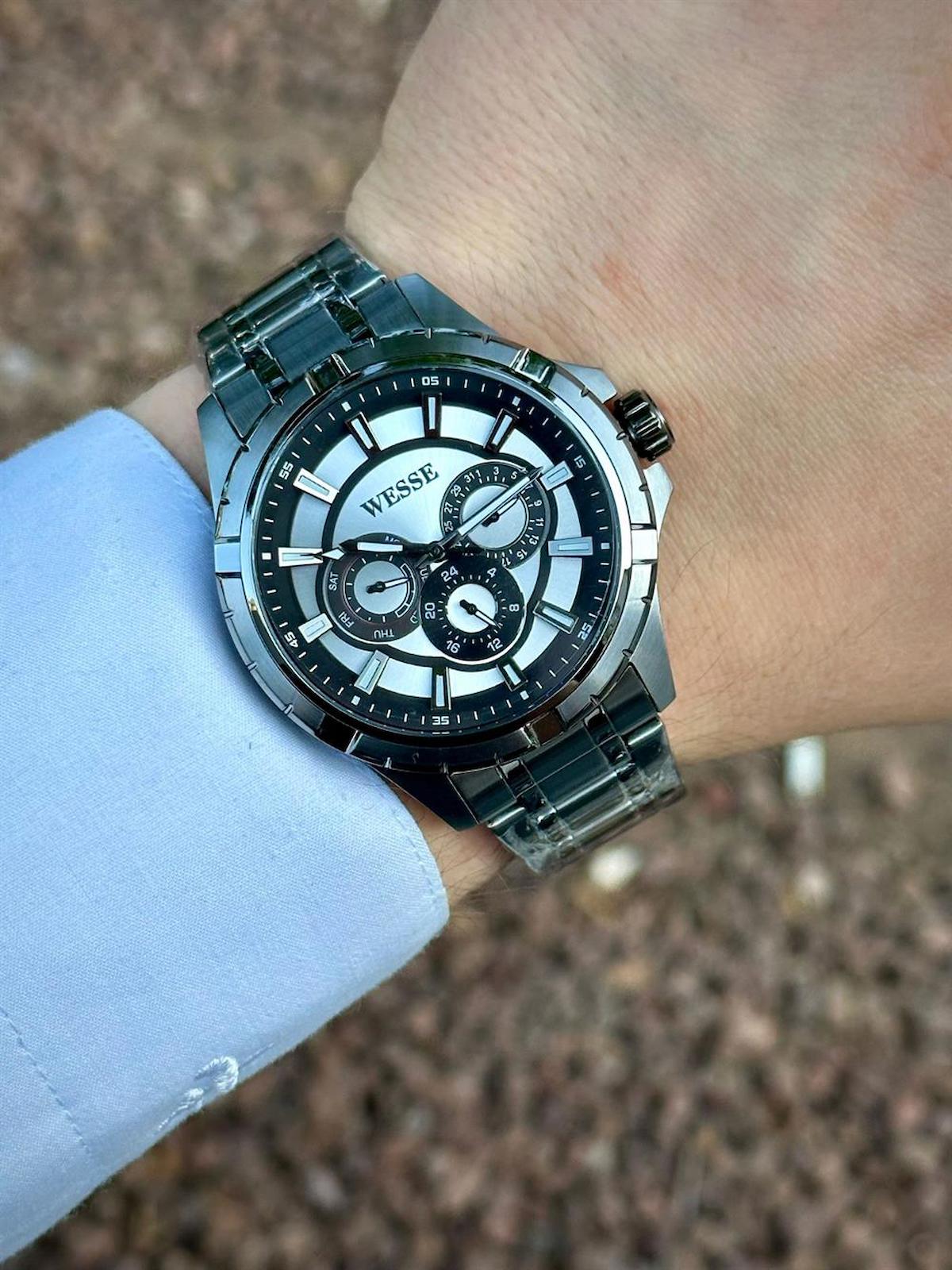 Wesse WWG207801 44 mm Çelik Kordon Analog Erkek Kol Saati
