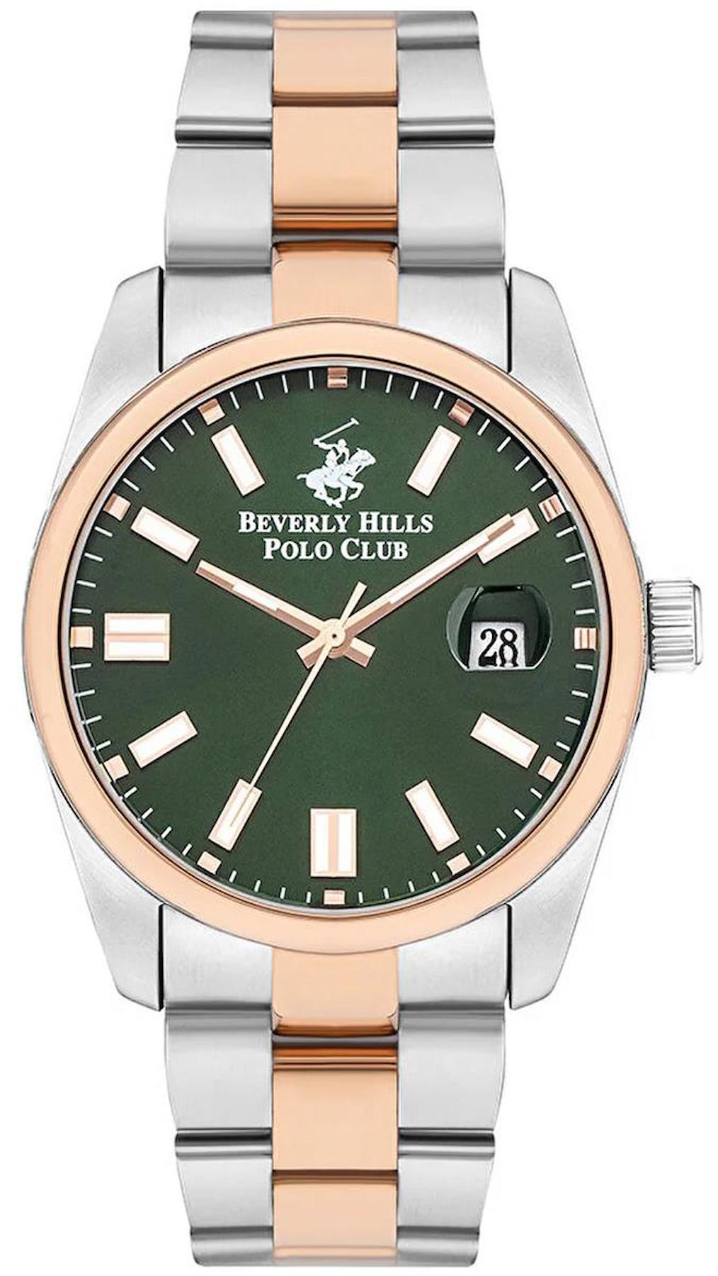 Beverly Hills Polo Club BP3373X570 Takvimli 41 mm Gri-Rose Gold Çelik Kordon Analog Erkek Kol Saati