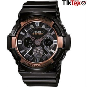 Casio GA-200RG-1ADR Takvimli 52.5 mm Siyah Silikon Kordon Analog Erkek Kol Saati
