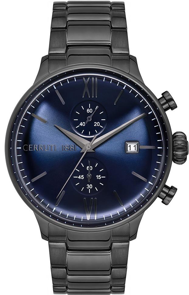 Cerruti 1881 CRA17801 Takvimli 45 mm Çelik Kordon Analog Erkek Kol Saati