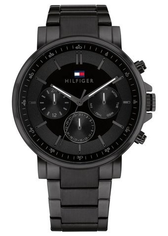 Tommy Hilfiger TH1710590 Takvimli 44 mm Siyah Çelik Kordon Analog Erkek Kol Saati