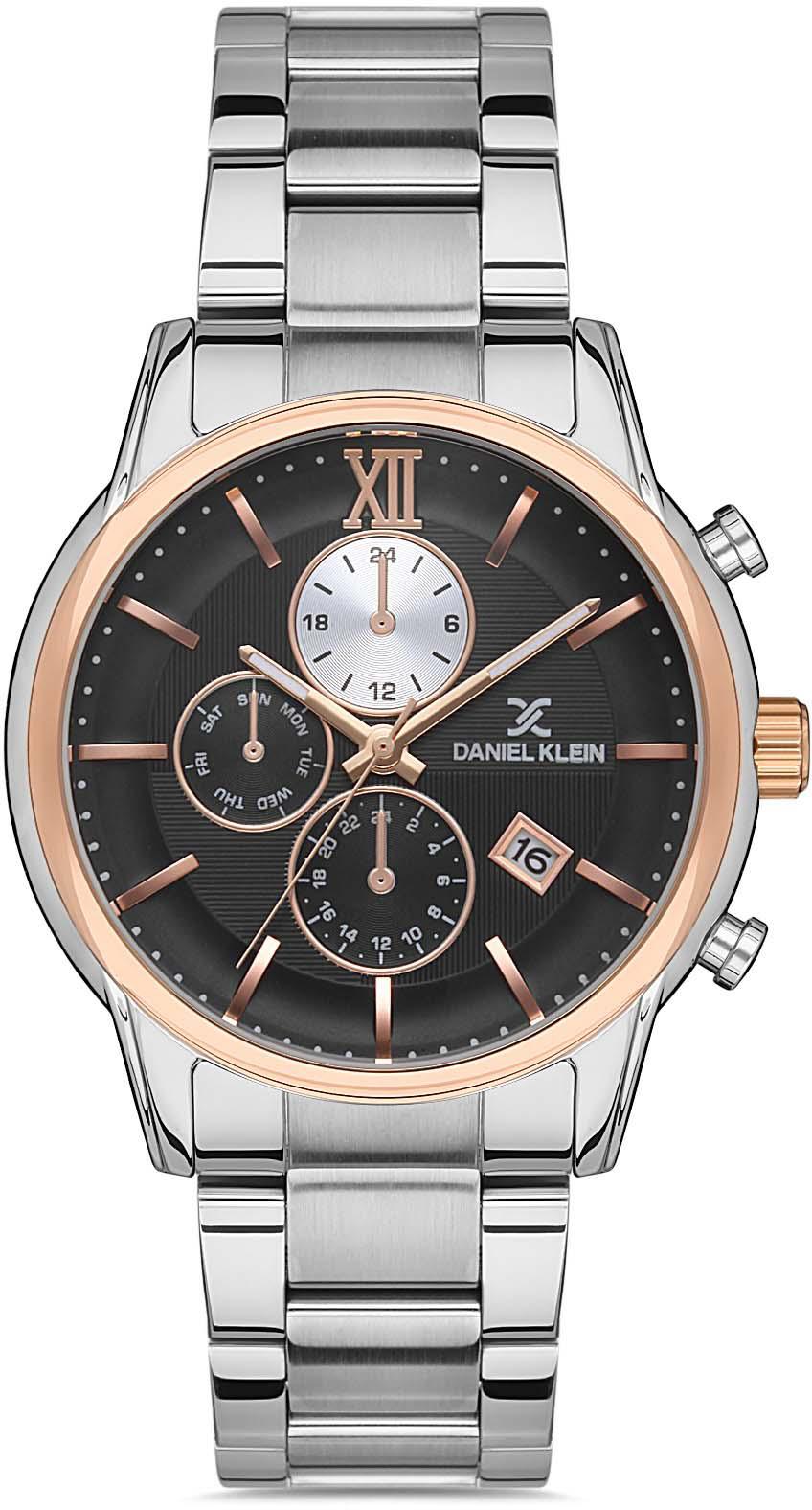 Daniel Klein DK.1.10142.7 Takvimli 44 mm Metal Kordon Analog Erkek Kol Saati