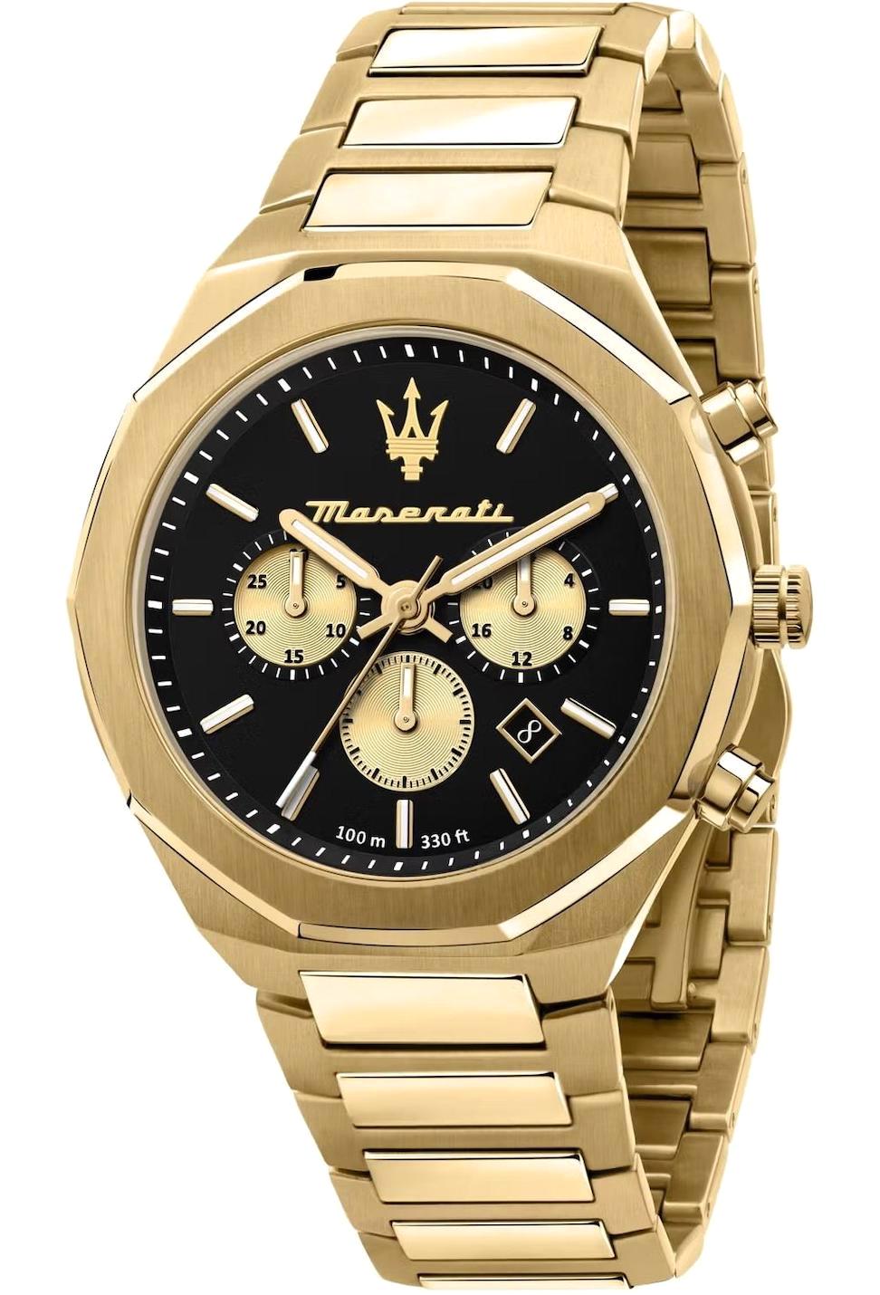 Maserati R8873642001 Takvimli 45 mm Altın Çelik Kordon Analog Erkek Kol Saati