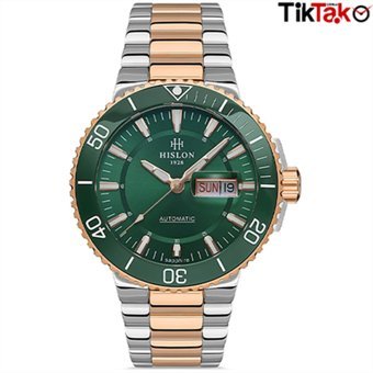 Hislon SD137T-15SR Takvimli 43 mm Altın-Çelik Kordon Analog Erkek Kol Saati