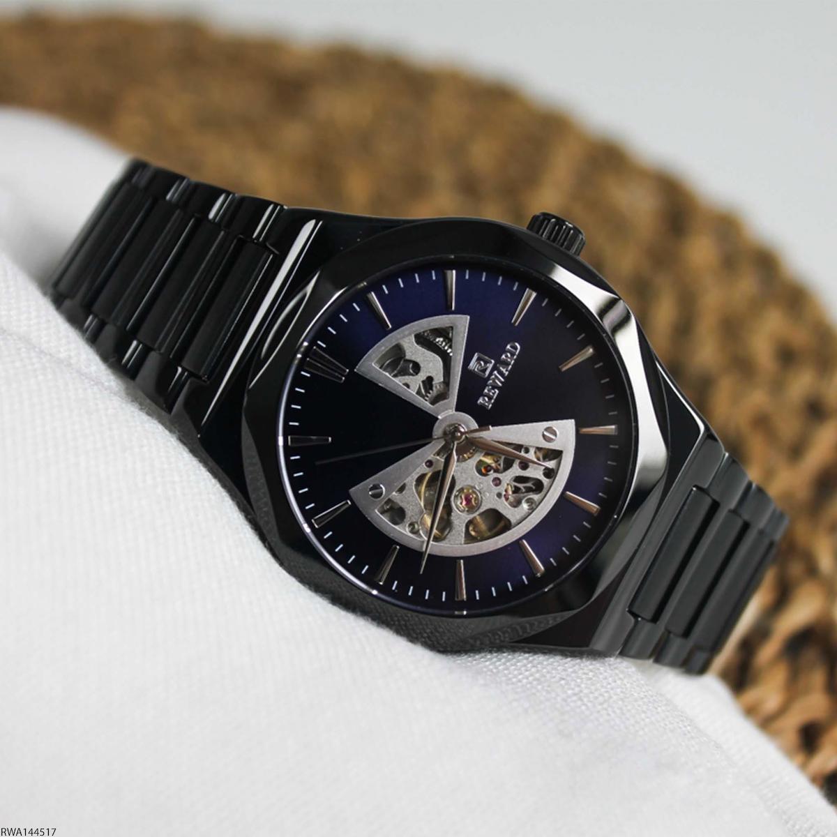 Reward RWA144517 44 mm Siyah Çelik Kordon Analog Erkek Kol Saati