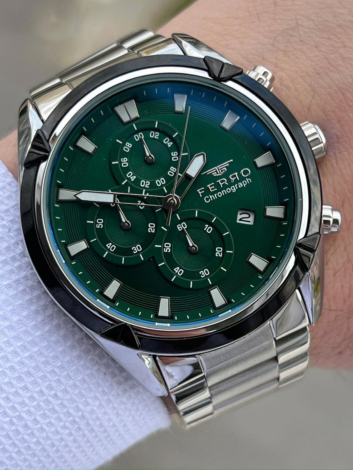 Ferro EFM31388-A6 Su Geçirmez Takvimli 44 mm Çelik Kordon Analog Erkek Kol Saati