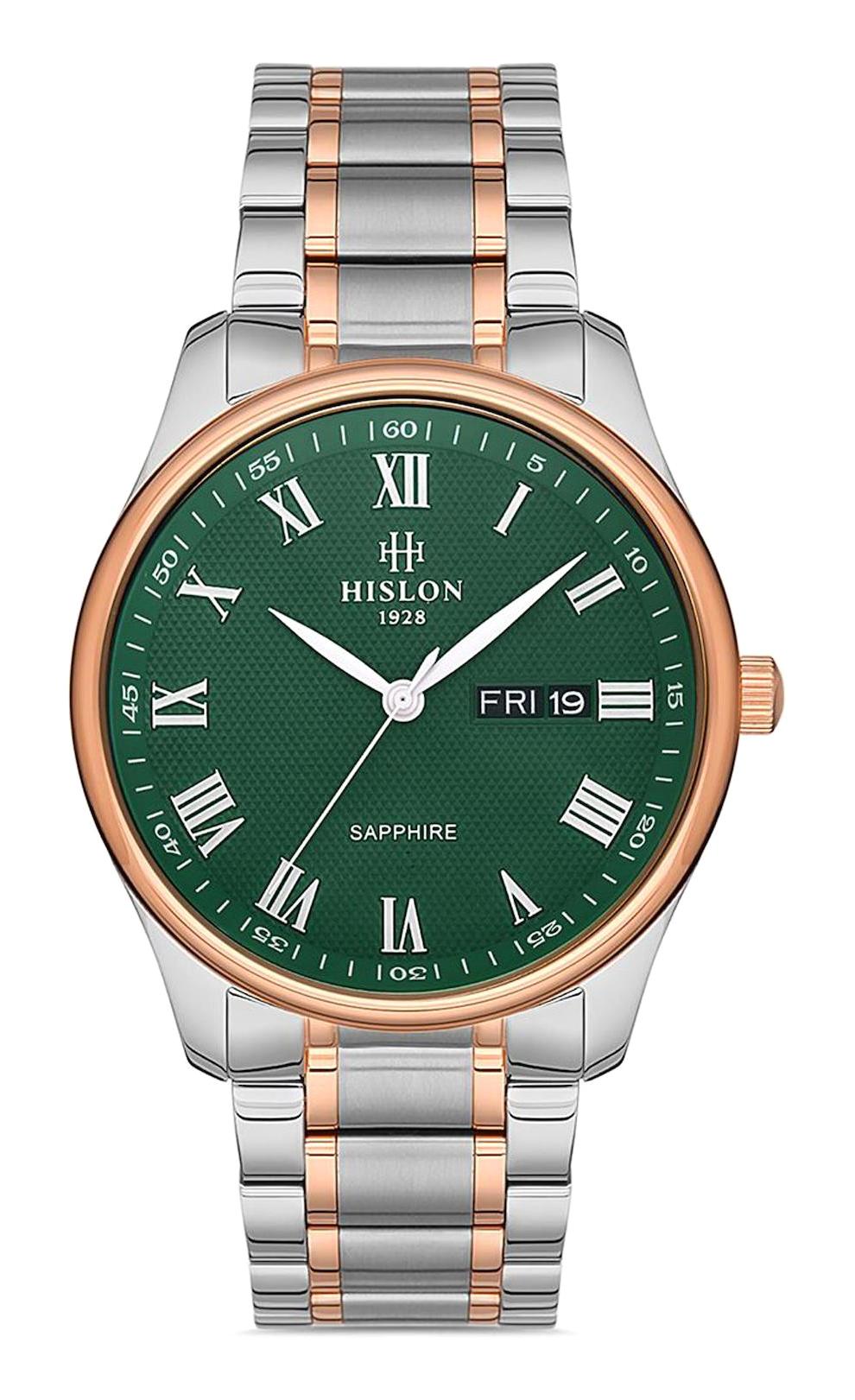 Hislon CL113T-15SS Takvimli 42 mm Çelik Kordon Analog Erkek Kol Saati