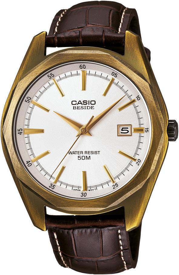 Casio BEM-121AL-7A Takvimli 42 mm Kahverengi Deri Kordon Analog Kol Saati