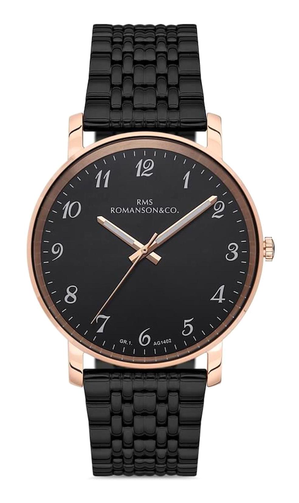 Romanson GR.1.AG1402.20 Siyah Çelik Kordon Analog Erkek Kol Saati