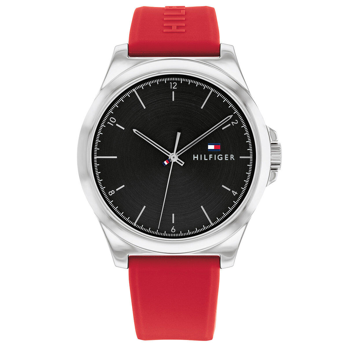 Tommy Hilfiger TH1710615 Takvimli 44 mm Kırmızı Silikon Kordon Analog Erkek Kol Saati
