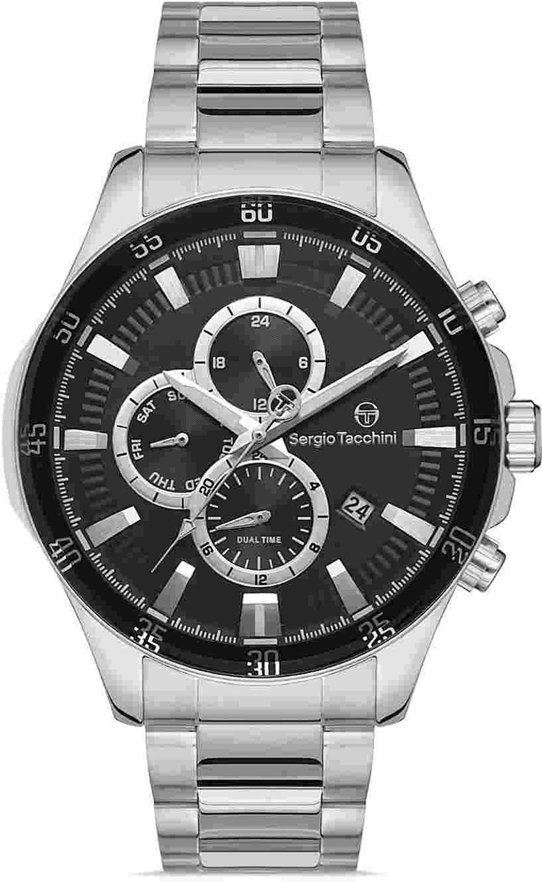 Sergio Tacchini ST.1.10272.1 Takvimli 44 mm Çelik Kordon Analog Kol Saati