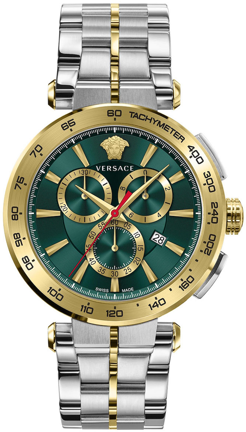 Versace VRSCVE6CA0523 Takvimli 45 mm Altın-Çelik Kordon Analog Erkek Kol Saati
