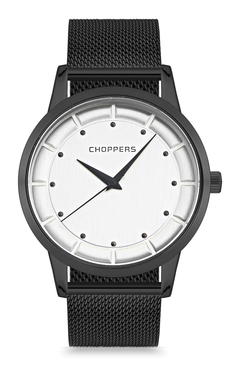 Choppers HEG27015C Siyah Metal Kordon Analog Erkek Kol Saati