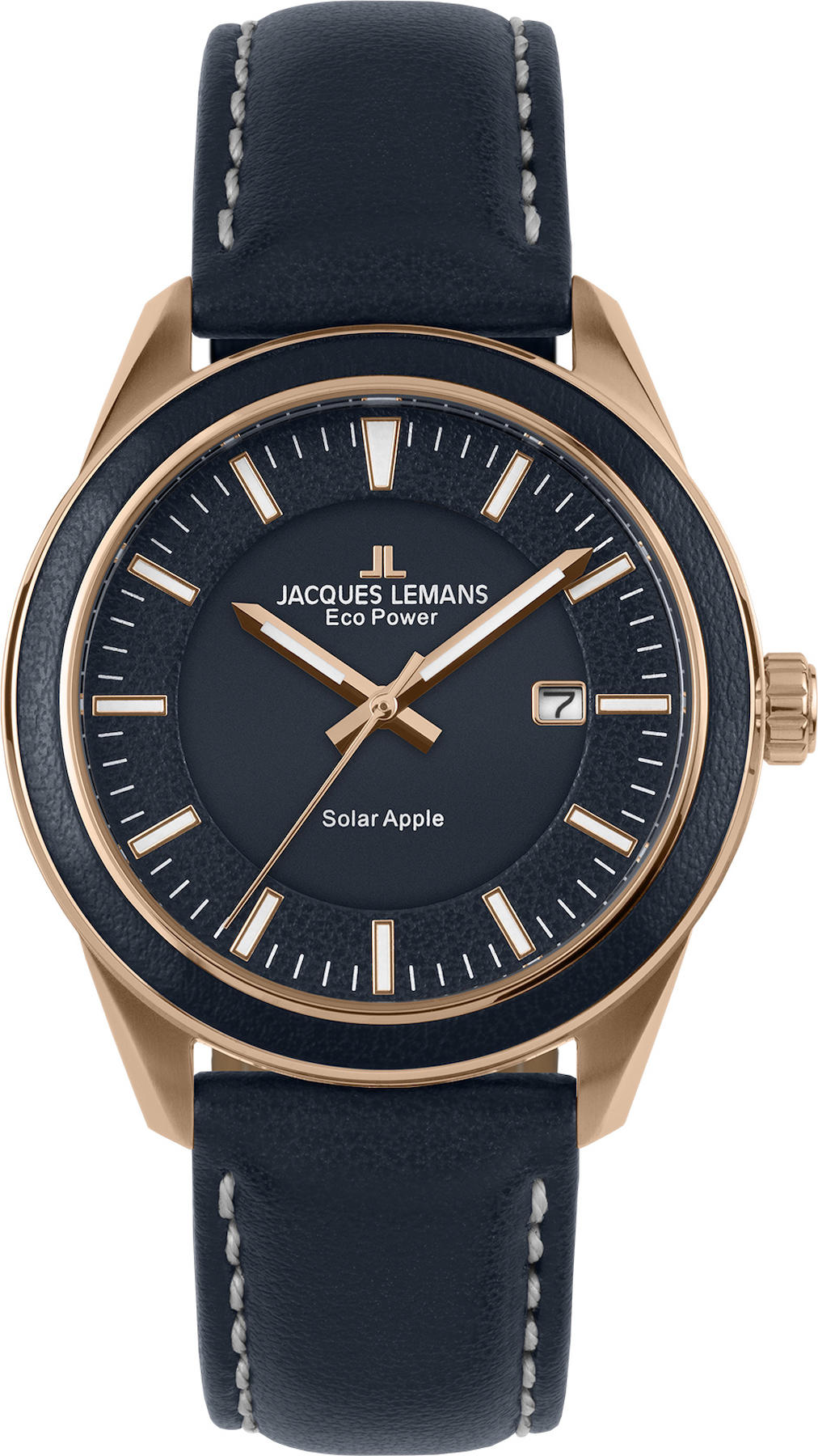 Jacques Lemans 1-2116C Pusulalı Takvimli 40 mm Lacivert Deri Kordon Analog Kol Saati