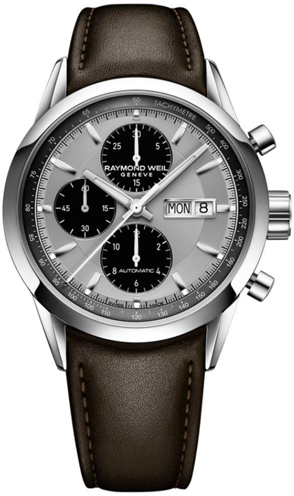 Raymond Weil 7732-STC-65201 Takvimli 42 mm Kahverengi Deri Kordon Analog Kol Saati