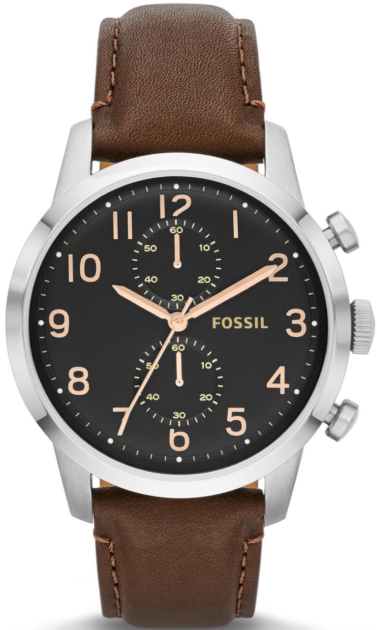 Fossil FS4873 Takvimli 44 mm Kahverengi Deri Kordon Analog Kol Saati