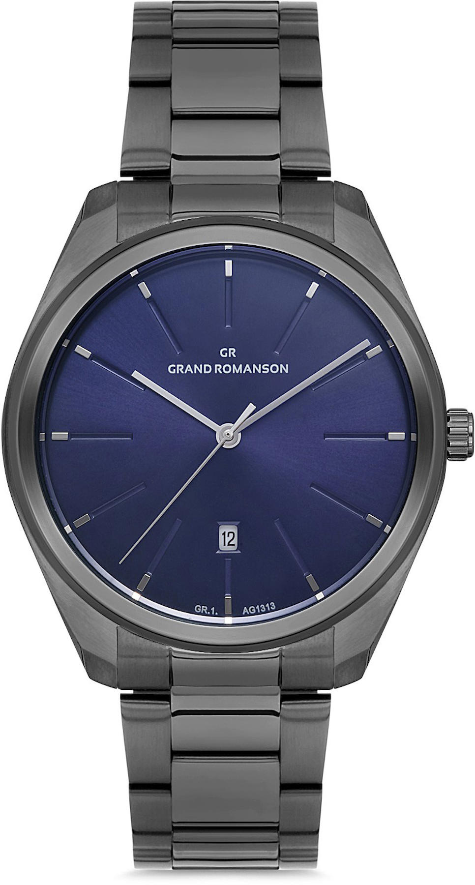Romanson GR.1.AG1313.09 Takvimli 42 mm Füme Çelik Kordon Analog Kol Saati
