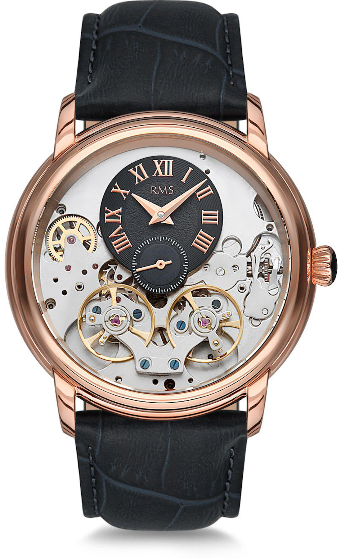 Romanson RMS.1.AG1140.02 43 mm Siyah Deri Kordon Analog Kol Saati