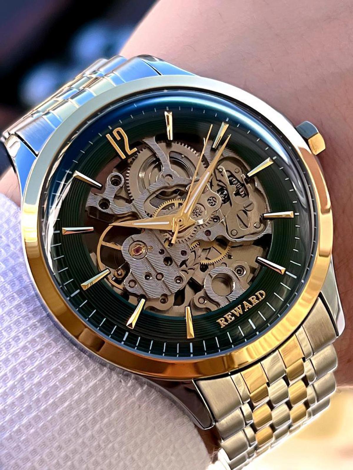 Reward EA.144018 45 mm Altın-Çelik Kordon Analog Erkek Kol Saati
