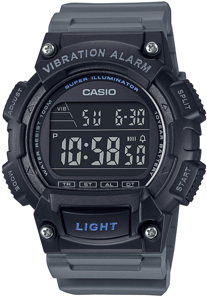 Casio W-736H-8BVDF Takvimli 45 mm Siyah Silikon Kordon Dijital Erkek Kol Saati