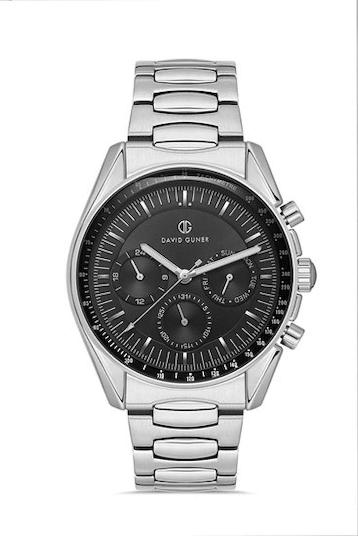 David Guner DG-8670GA-A2 Takvimli 42 mm Çelik Kordon Analog Kol Saati